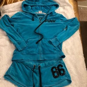 Teal short set